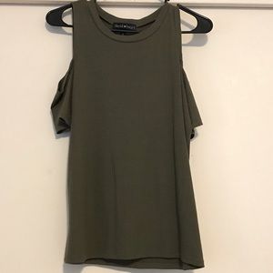 SALE!!! Forest green cold shoulder top